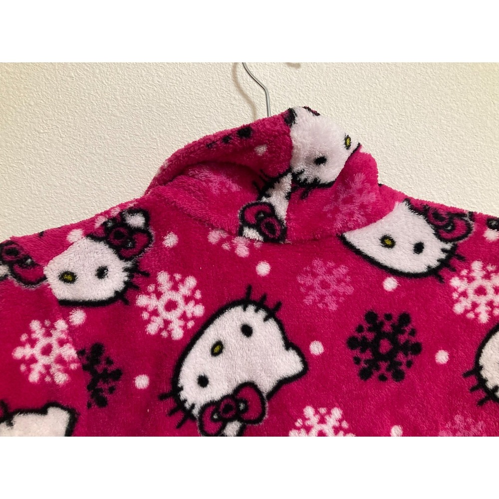 Hello Kitty Sanrio Pink Bathrobe Girls Size Small 2013 Belted Pockets Soft - Picture 10 of 10